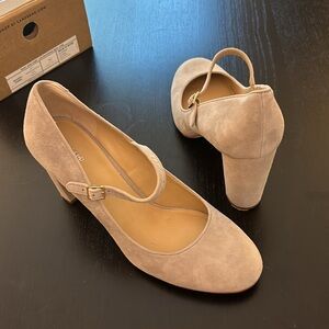 Land’s End Mary Jane Pump, Size 11, Gray velvet